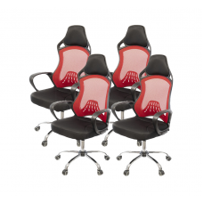 Комплект кресел АКЛАС Дорос CH Tilt 4 шт Красный (Черный/Красный)